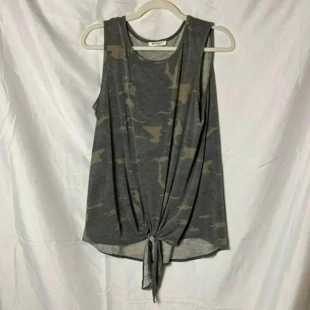 BOMBOM camouflage tang top with tie bottom